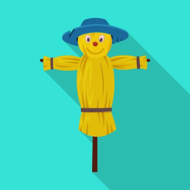 Scarecrow vector icon.Flat vector icon isolated on white background scarecrow.