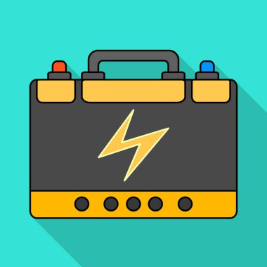 Electric battery vector icon.Flat vector icon isolated on white background electric battery.