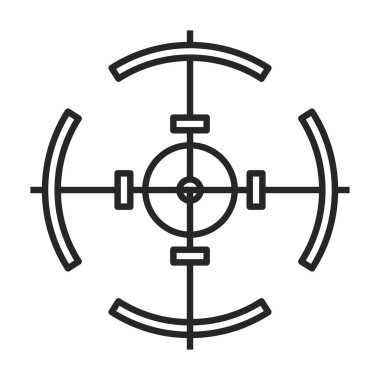 Sniper sight vector icon.Outline vector icon isolated on white background sniper sight.