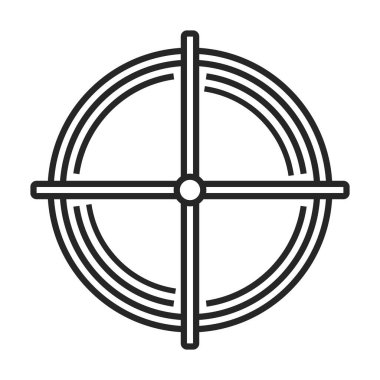Sniper sight vector icon.Outline vector icon isolated on white background sniper sight.