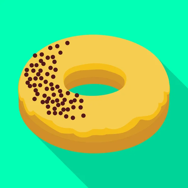 Caramel doughnut vector icon.Flat vector icon isolated on white background caramel doughnut. — Stockvektor