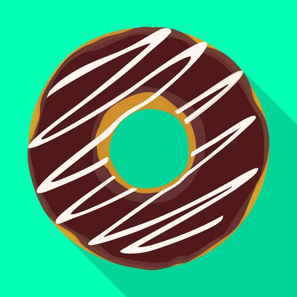 Icono de vector de donut de chocolate. Icono de vector plano aislado en el fondo blanco donut de chocolate . — Vector de stock