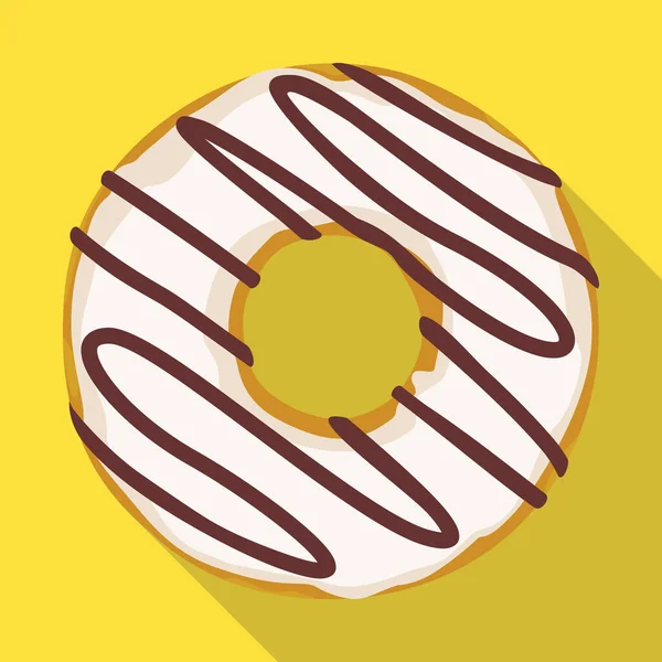 Cream doughnut vector icon.Flat vector icon isolated on white background cream doughnut. — Stockový vektor