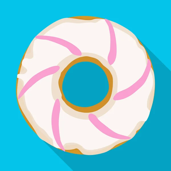 Cream doughnut vector icon.Flat vector icon isolated on white background cream doughnut. — Stock Vector