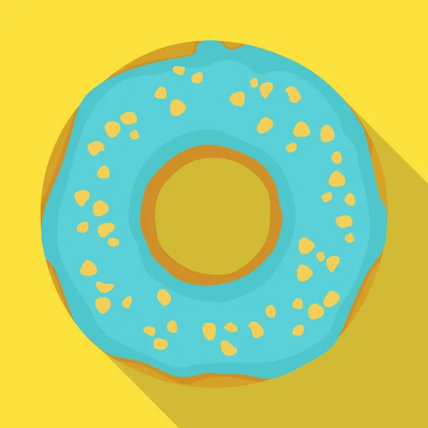 Blue doughnut vector icon.Flat vector icon isolated on white background blue doughnut. — Stockvektor