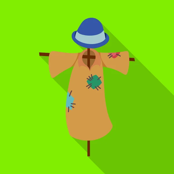 Scarecrow vector icon.Flat vector icon isolated on white background scarecrow. — 图库矢量图片