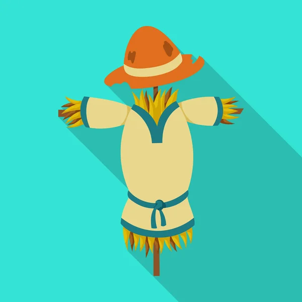 Scarecrow vector icon.Flat vector icon isolated on white background scarecrow. — Stockvector