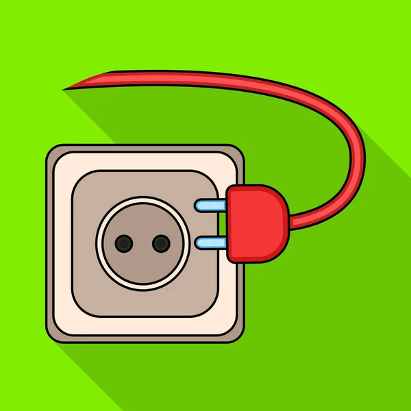 Socket of plug vector icon.Flat vector icon isolated on white background socket of plug. — Stockvector