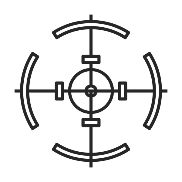 Sniper sight vector icon.Outline vector icon isolated on white background sniper sight. — Stok Vektör