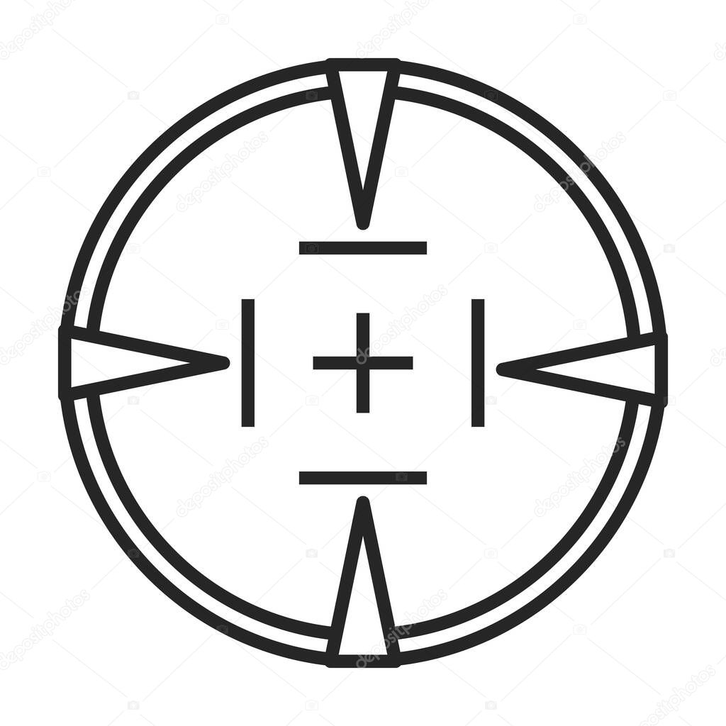 Eye target vector icon.Outline vector logo isolated on white background eye target.