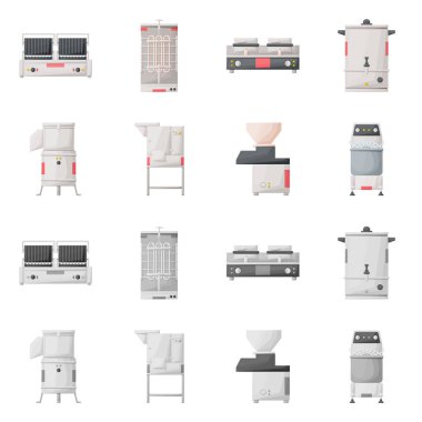 Vector illustration of domestic and appliances icon. Set of domestic and furniture stock symbol for web.