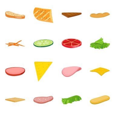 Sandviç ve abur cubur sembolü. Stok için sandviç ve fast food vektör simgesi.