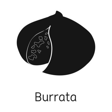 Isolated object of cheese and burrata sign. Web element of cheese and meal stock symbol for web.