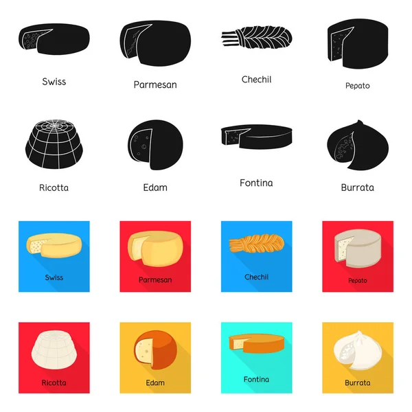 Vector design of breakfast and piece sign. Collection of breakfast and product vector icon for stock. — 图库矢量图片