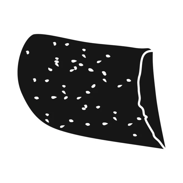 Ilustración vectorial de panecillo y signo de sésamo. Gráfico de bollo y flapjacks icono de vector para stock . — Archivo Imágenes Vectoriales