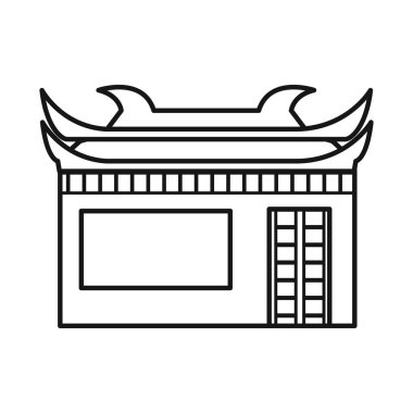 Tapınak ve hanoi logosunun vektör tasarımı. Tapınak seti ve Vietnam 'ın ağ sembolü.