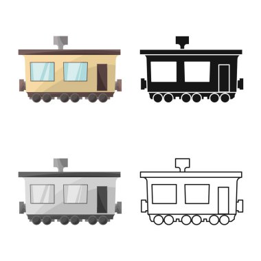 Vector design of train and wagon logo. Graphic of train and old stock symbol for web.