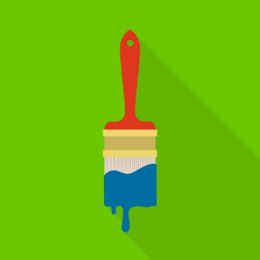 Vector illustration of brush and paintbrush sign. Graphic of brush and paint stock symbol for web.
