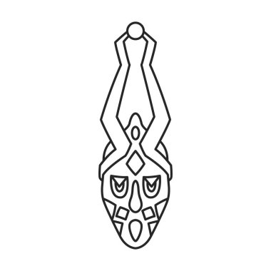African mask vector icon.Outline vector icon isolated on white background african mask.