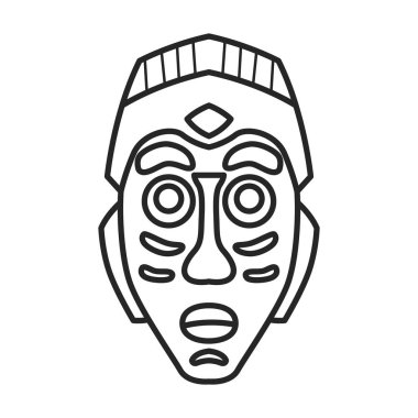 Tribal african mask vector icon.Outline vector icon isolated on white background tribal african mask.