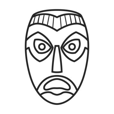 Tribal african mask vector icon.Outline vector icon isolated on white background tribal african mask.
