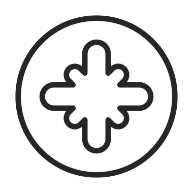 Fastener head vector icon.Outline vector icon isolated on white background fastener head.