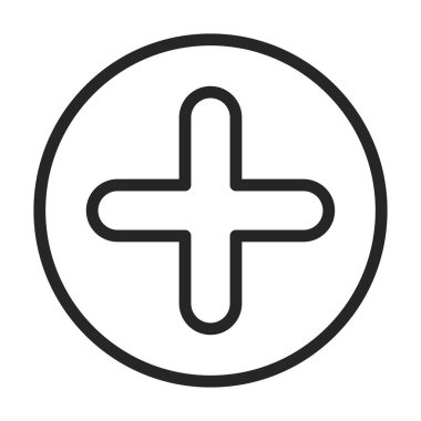 Fastener head vector icon.Outline vector icon isolated on white background fastener head.