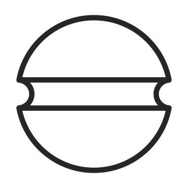 Fastener head vector icon.Outline vector icon isolated on white background fastener head.