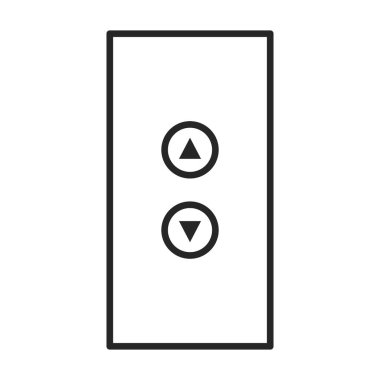 Button of elevator vector icon.Outline vector icon isolated on white background button of elevator .