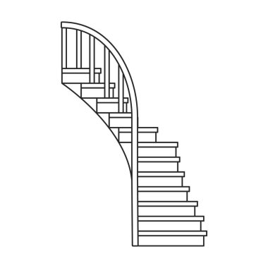 Wooden staircase vector icon.Outline vector icon isolated on white background wooden staircase.