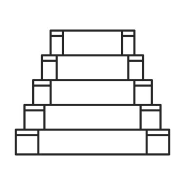 Staircase with carpet vector icon.Outline vector icon isolated on white background staircase with carpet.