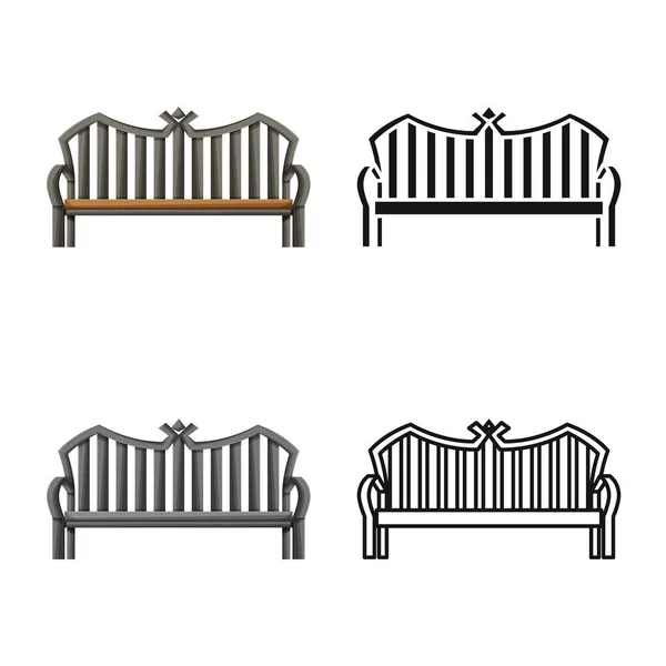 长椅和家具标识的矢量设计.股票用长椅和座位矢量图标图形. — 图库矢量图片