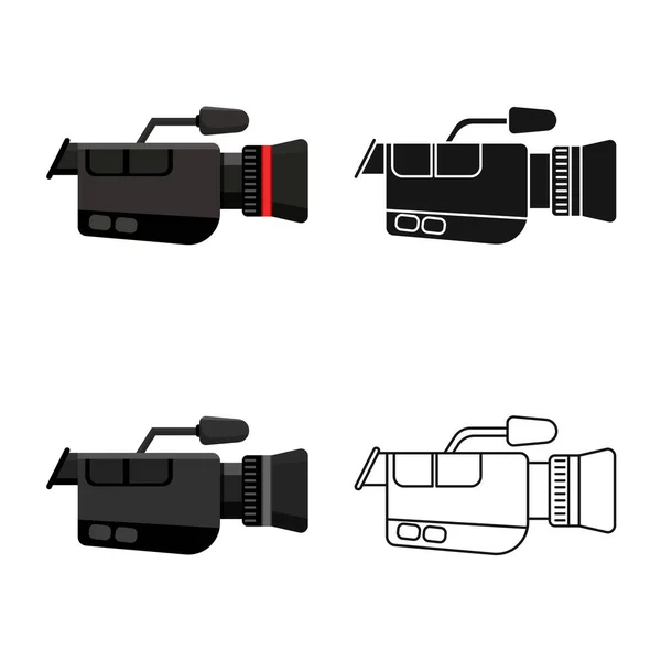 Projeto vetorial de vídeo e sinal de câmera. Gráfico de vídeo e ícone de vetor de cinema para estoque . — Vetor de Stock
