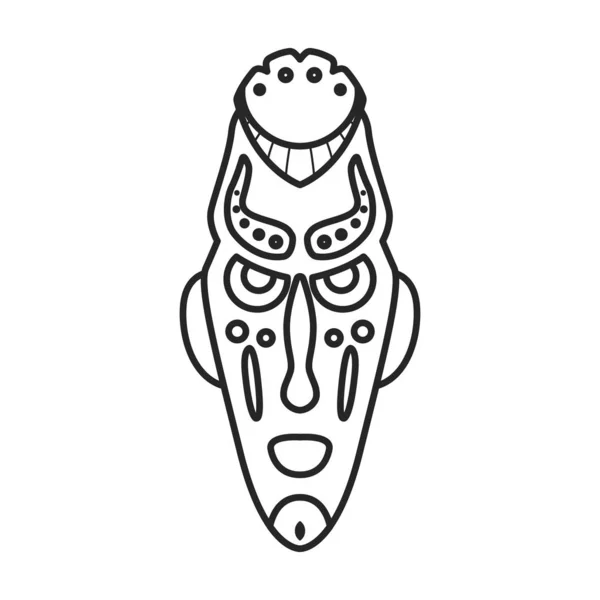 Tribal african mask vector icon.Outline vector icon isolated on white background tribal african mask. — ストックベクタ