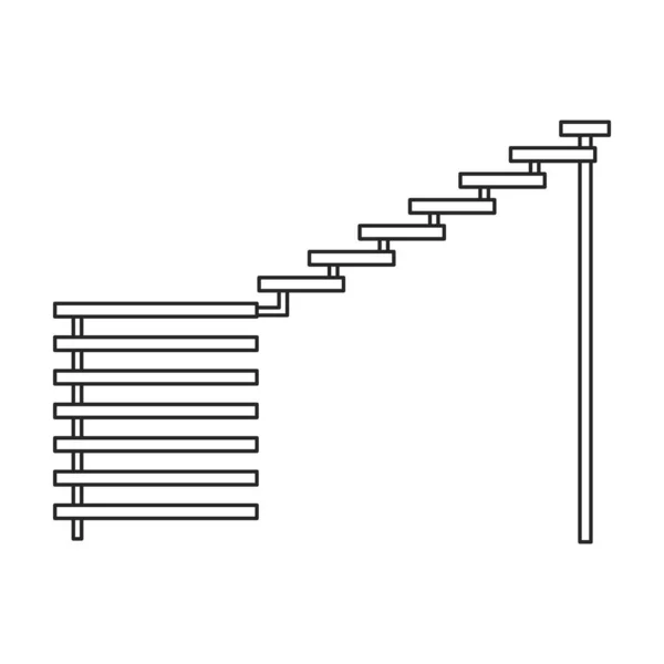 Ícone vetorial Staircase icon.Outline vetor isolado na escada de fundo branco . —  Vetores de Stock