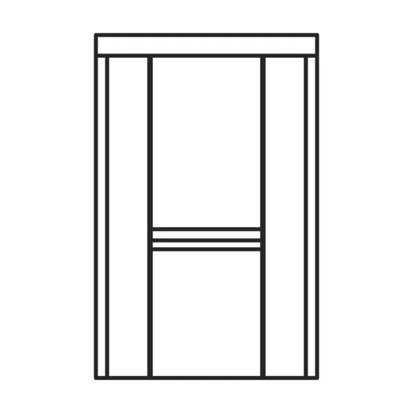 Icono del vector del elevador.Icono del vector del contorno aislado en el elevador del fondo blanco . — Vector de stock
