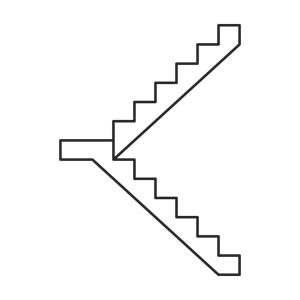 Escadaria de metal vetor ícone icon.Outline vetor isolado na escada de metal de fundo branco . —  Vetores de Stock