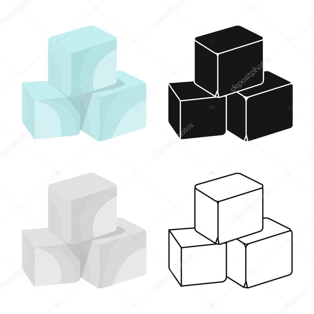 Isolated object of sugar and cube symbol. Collection of sugar and diabetes stock symbol for web.