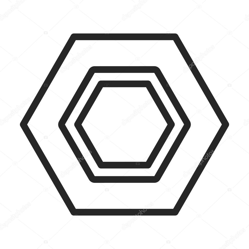 Fastener head vector icon.Outline vector logo isolated on white background fastener head.