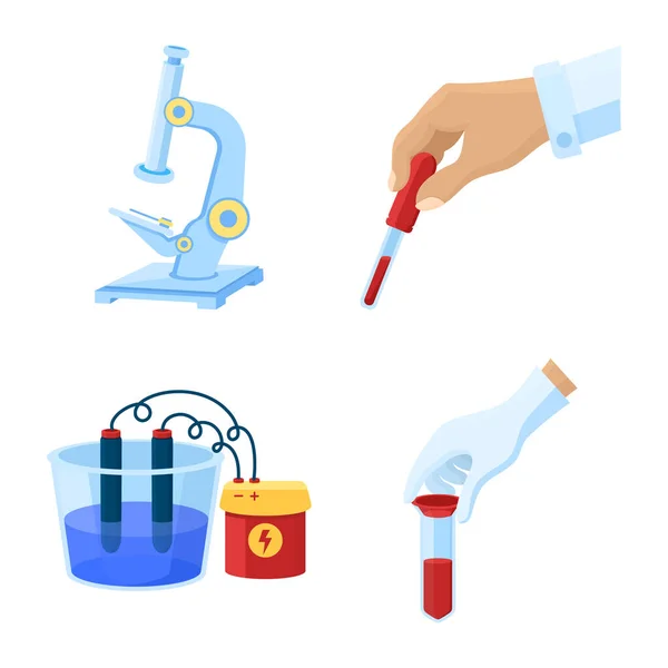 Ilustración vectorial del icono de la química y la ciencia. Conjunto de química y vector de laboratorio icono para stock . — Vector de stock