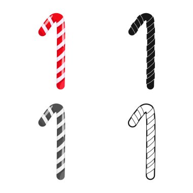 Lolipop ve baston logosu izole edilmiş. Lolipop ve spiral stok vektör illüstrasyonunun web ögesi.