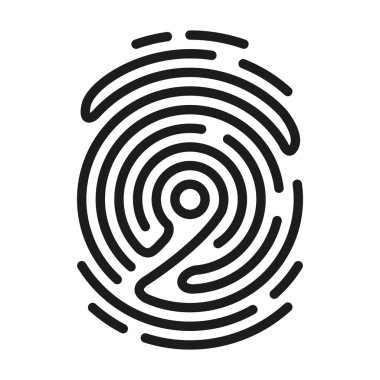 Parmak izi vektör simgesi. Siyah vektör simgesi beyaz arka planda izole edildi .