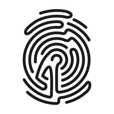 Parmak izi vektör simgesi. Siyah vektör simgesi beyaz arka planda izole edildi .