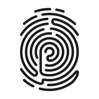 Parmak izi vektör simgesi. Siyah vektör simgesi beyaz arka planda izole edildi .