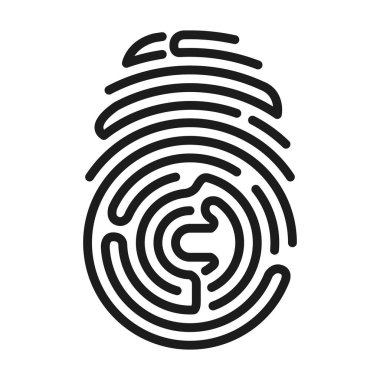 Parmak izi vektör simgesi. Siyah vektör simgesi beyaz arka planda izole edildi .