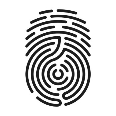 Parmak izi vektör simgesi. Siyah vektör simgesi beyaz arka planda izole edildi .