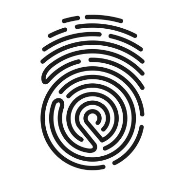 Parmak izi vektör simgesi. Siyah vektör simgesi beyaz arka planda izole edildi .