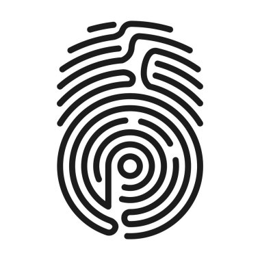 Parmak izi vektör simgesi. Siyah vektör simgesi beyaz arka planda izole edildi .