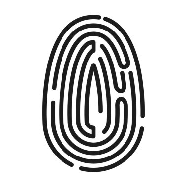 Parmak izi vektör simgesi. Siyah vektör simgesi beyaz arka planda izole edildi .