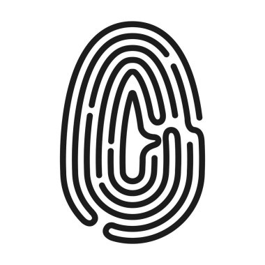 Parmak izi vektör simgesi. Siyah vektör simgesi beyaz arka planda izole edildi .